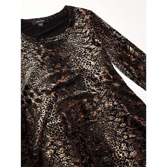 Karen Kane Velvet Burnout Dress XS Brown - Picture 4 of 9